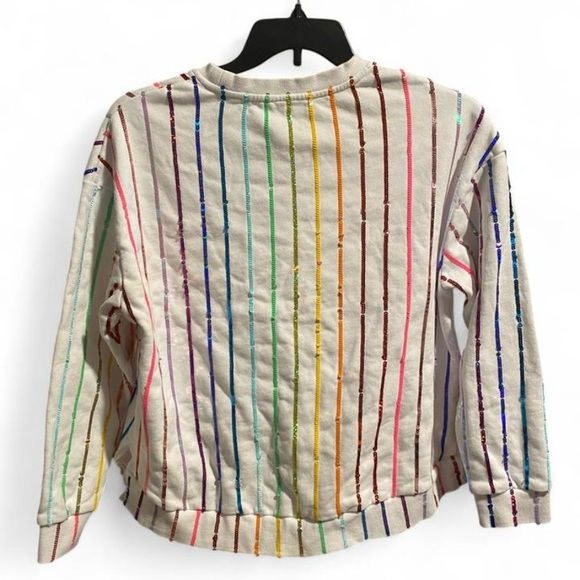 Queen of Sparkles! Striped Multicolor Sequin Sweater - Picture 4 of 5